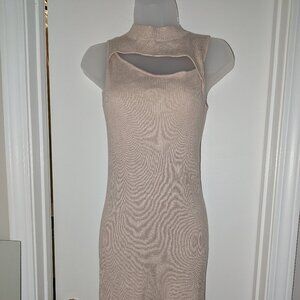 Pink Rose ribbed cut out dress